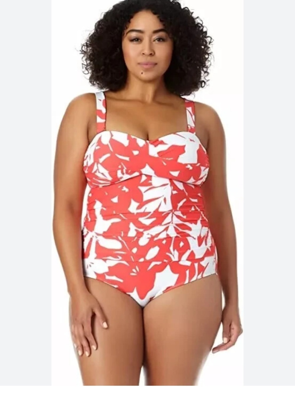 Anne Cole Woman Plus-Size Coastal Palm Twist-Front One-Piece Swimsuit 14
